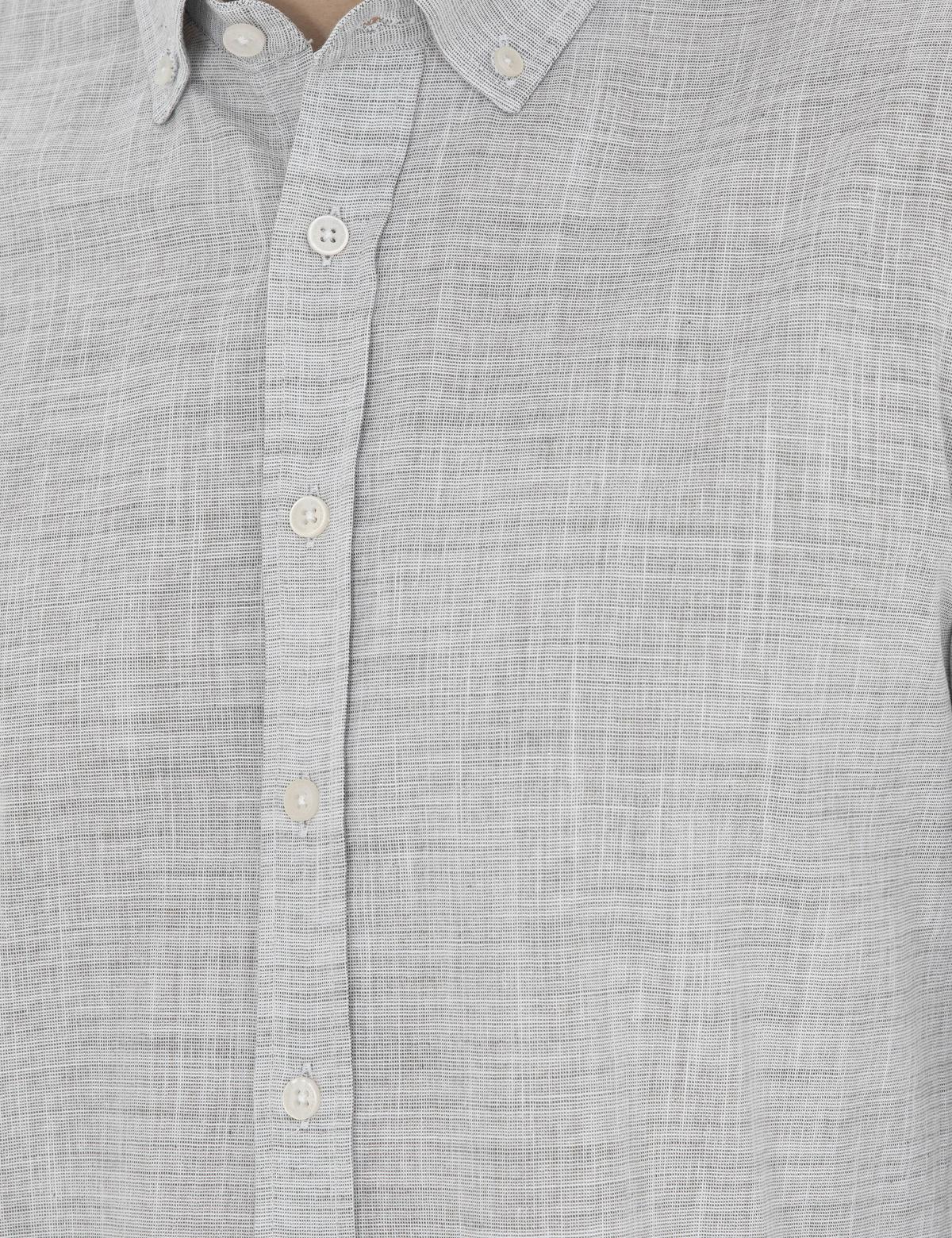 Haki Slim Fit Keten Görünümlü Uzun Kollu Gömlek - 50289393068