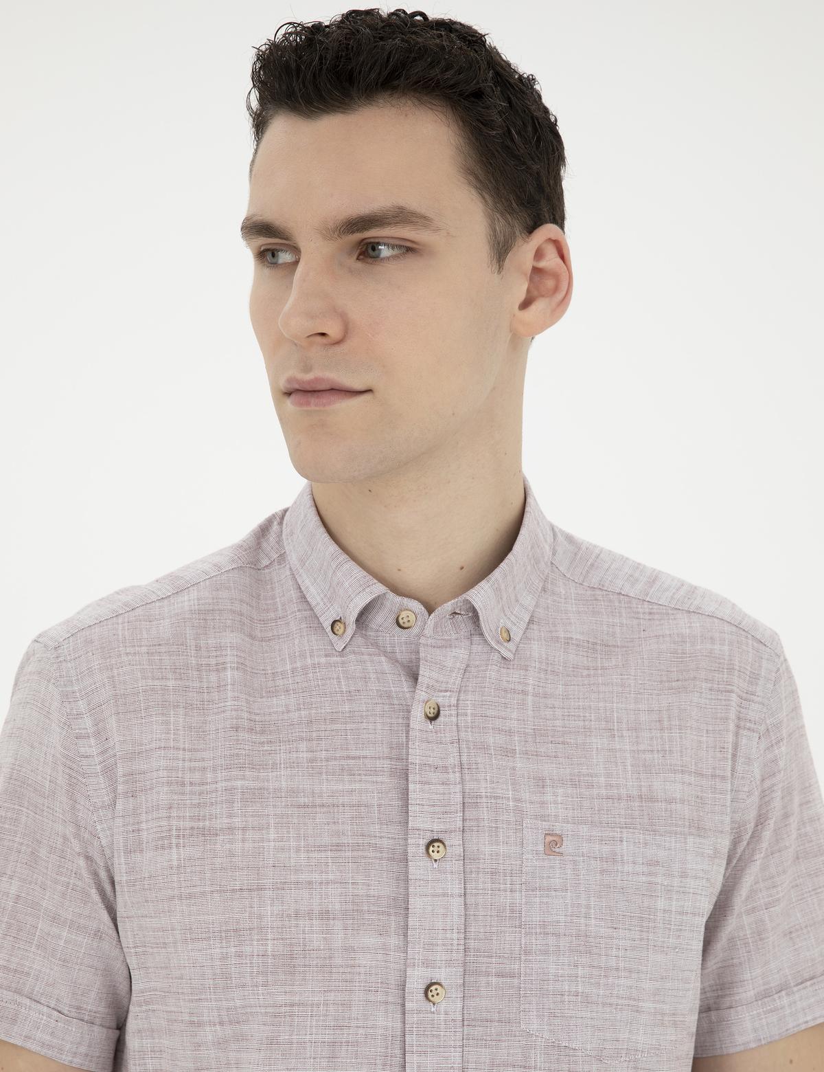 Bordo Regular Fit Kısa Kollu Gömlek - 50289394005