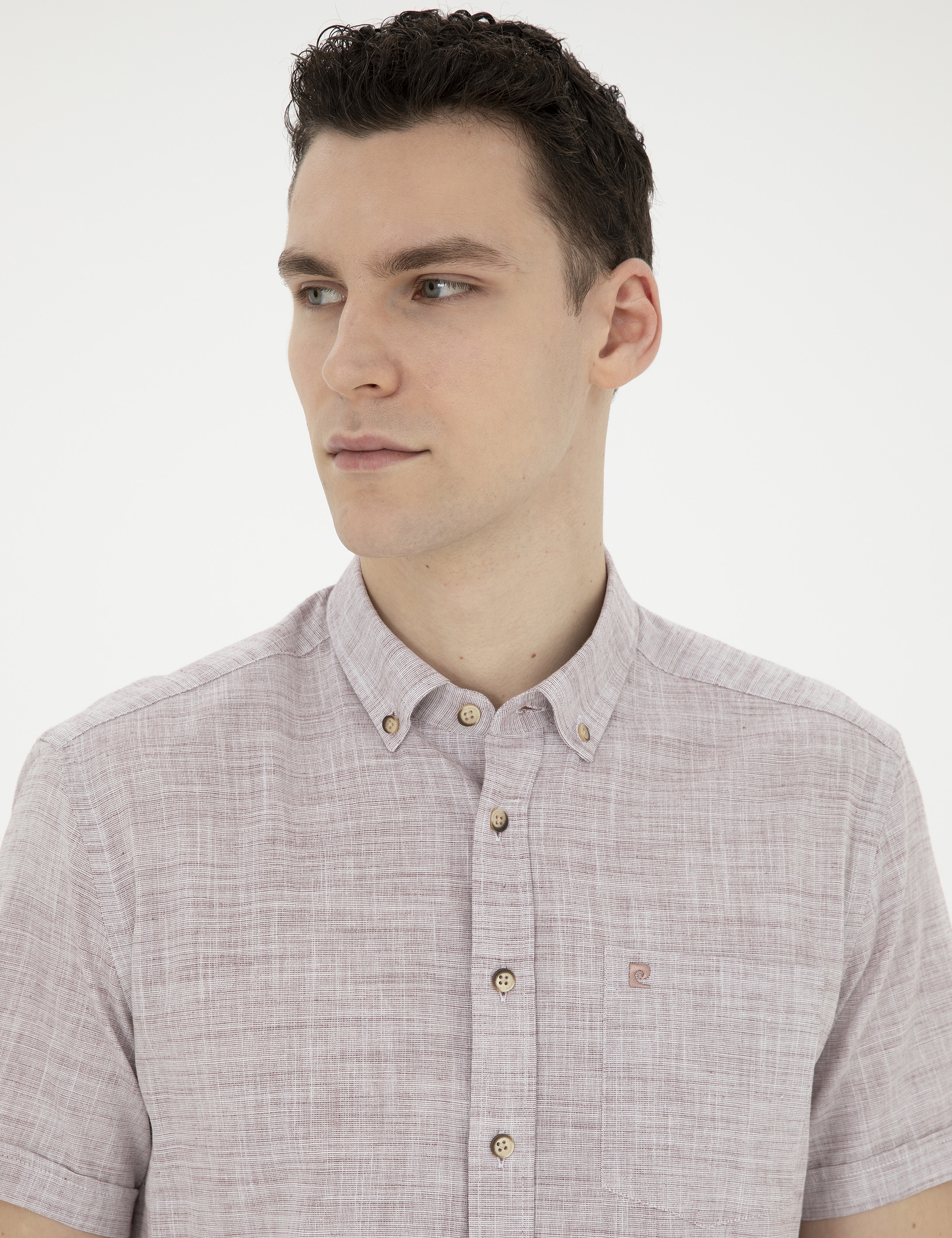 Bordo Regular Fit Kısa Kollu Gömlek