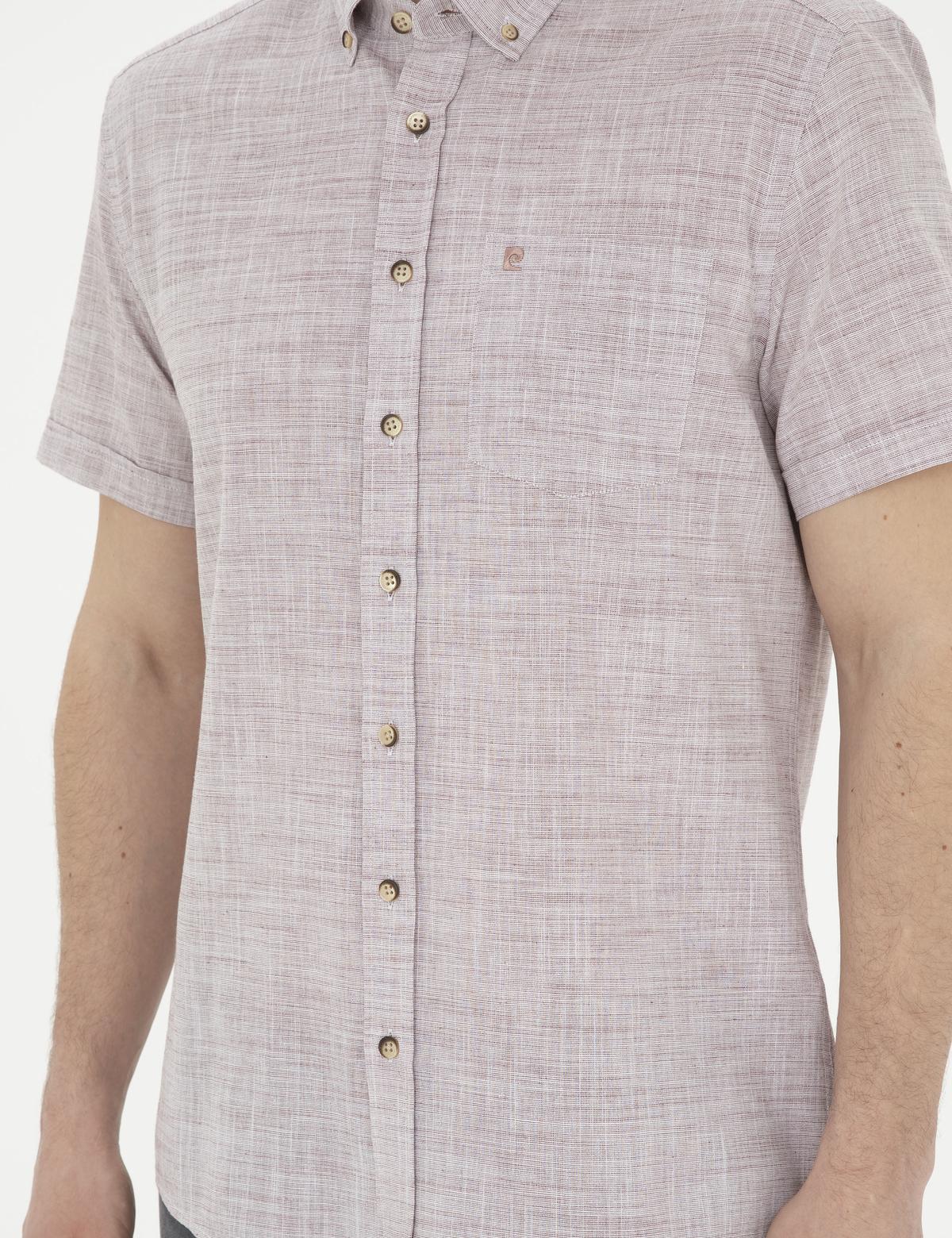 Bordo Regular Fit Kısa Kollu Gömlek - 50289394005