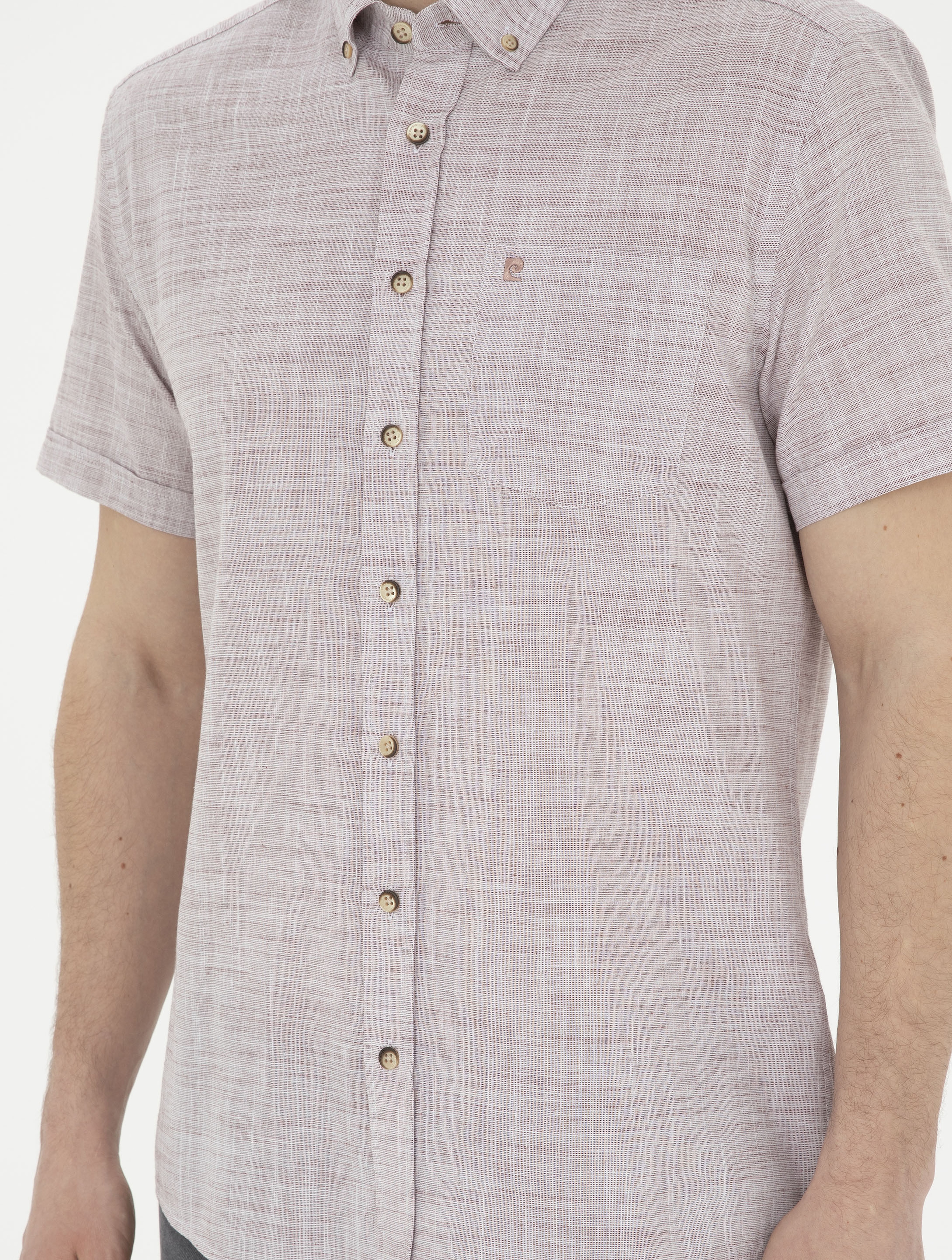 Bordo Regular Fit Kısa Kollu Gömlek - Image 6