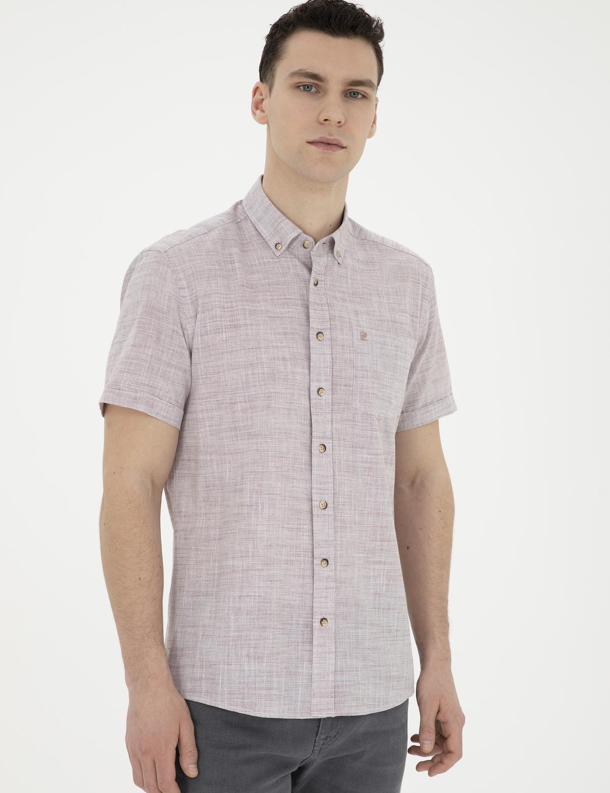 Bordo Regular Fit Kısa Kollu Gömlek - 50289394005