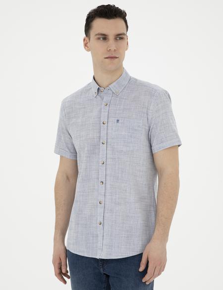 Lacivert Regular Fit Kısa Kollu Gömlek - 50289394016