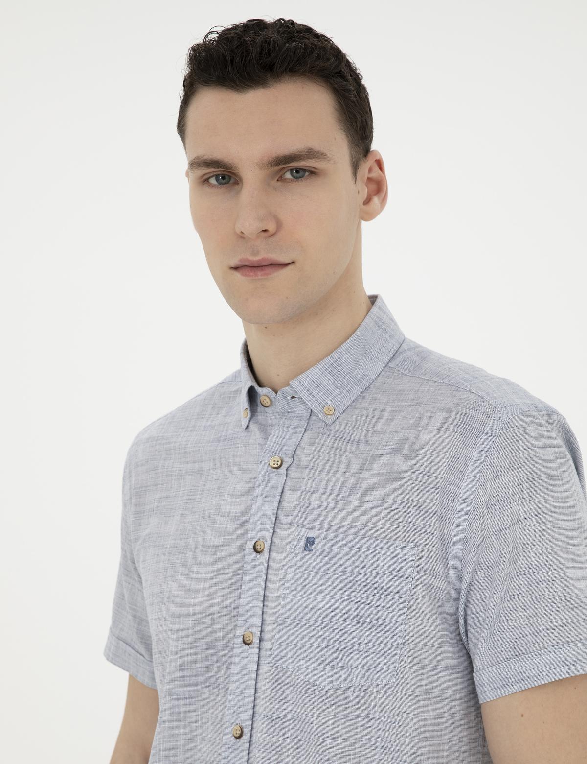 Lacivert Regular Fit Kısa Kollu Gömlek - 50289394016