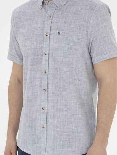 Lacivert Regular Fit Kısa Kollu Gömlek