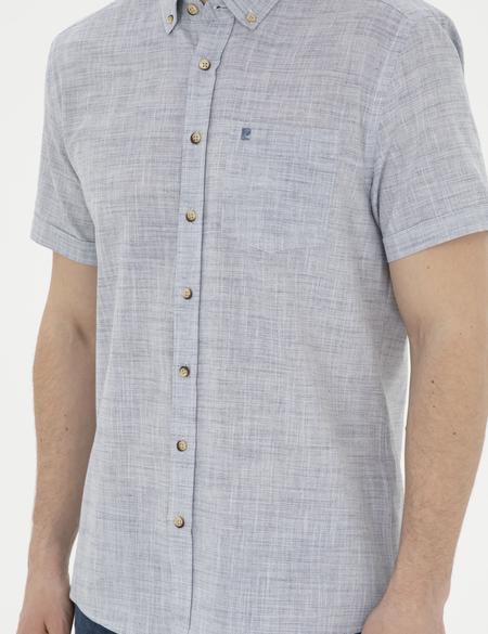 Lacivert Regular Fit Kısa Kollu Gömlek - 50289394016