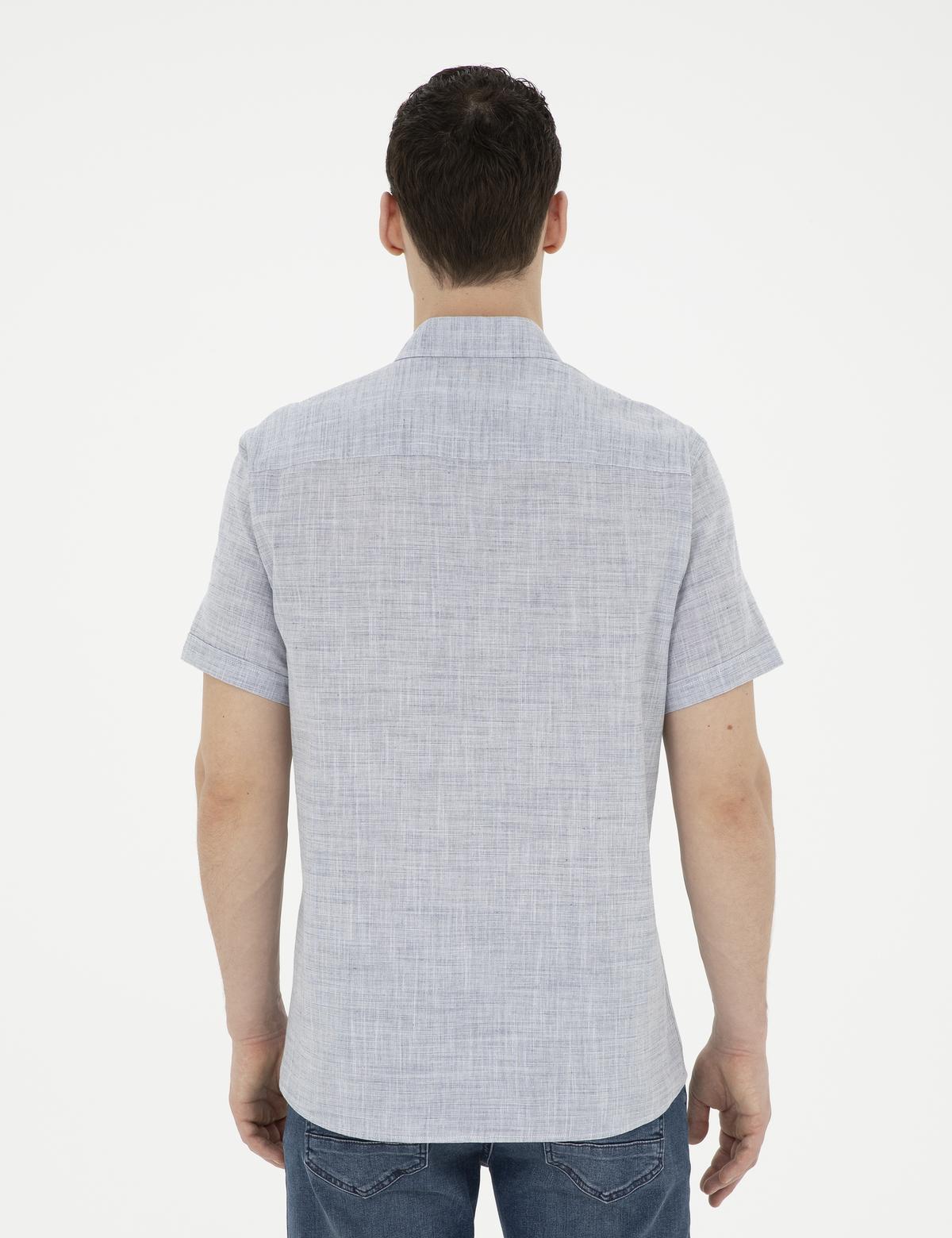 Lacivert Regular Fit Kısa Kollu Gömlek - 50289394016