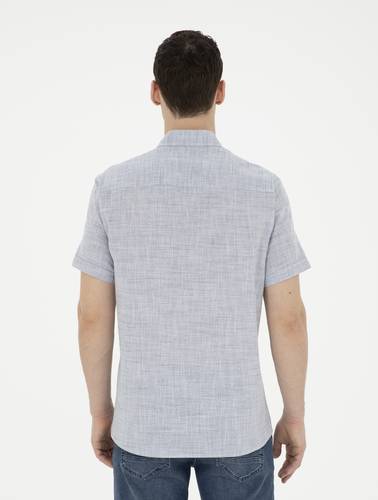 Lacivert Regular Fit Kısa Kollu Gömlek