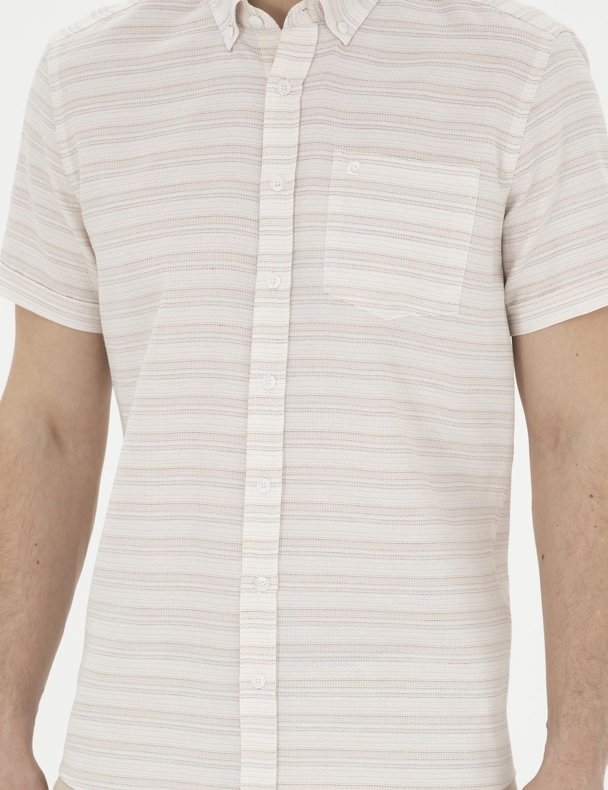 Bej Regular Fit Kısa Kollu Gömlek - 50289412008