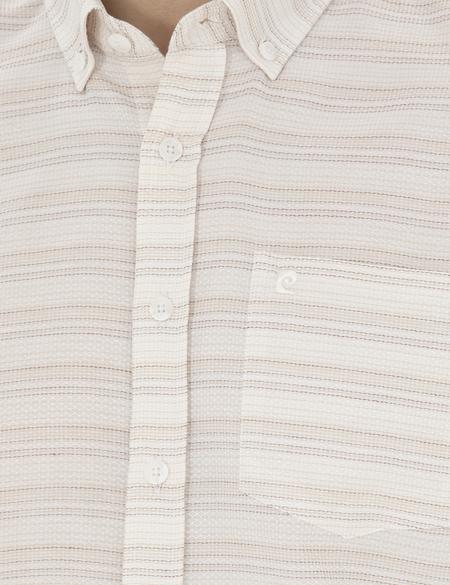 Bej Regular Fit Kısa Kollu Gömlek - 50289412008