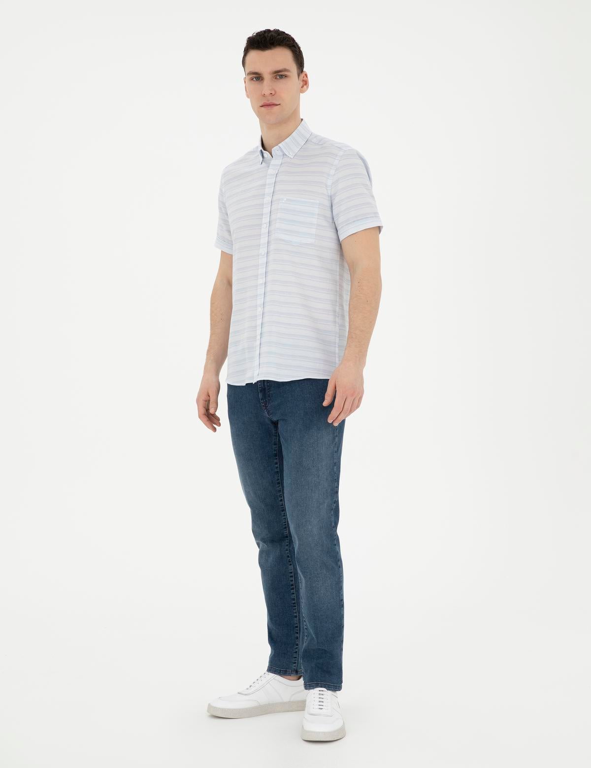 Açık Mavi Regular Fit Kısa Kollu Gömlek - 50289412017