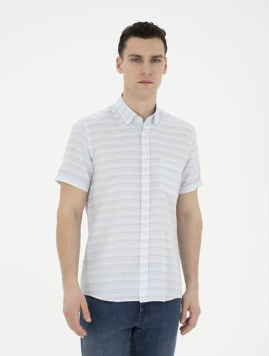 Açık Mavi Regular Fit Kısa Kollu Gömlek