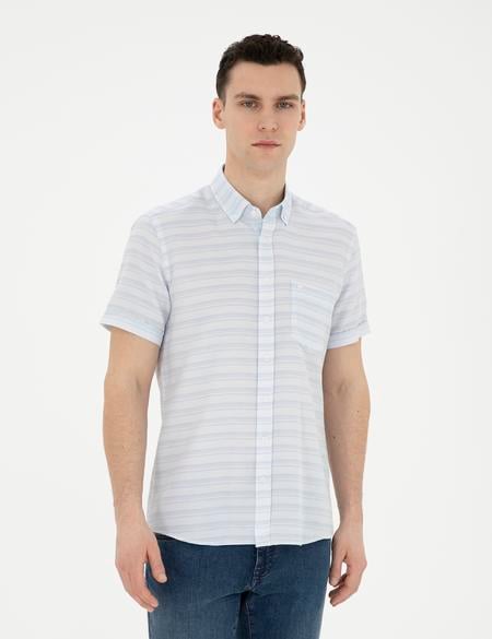 Açık Mavi Regular Fit Kısa Kollu Gömlek - 50289412017