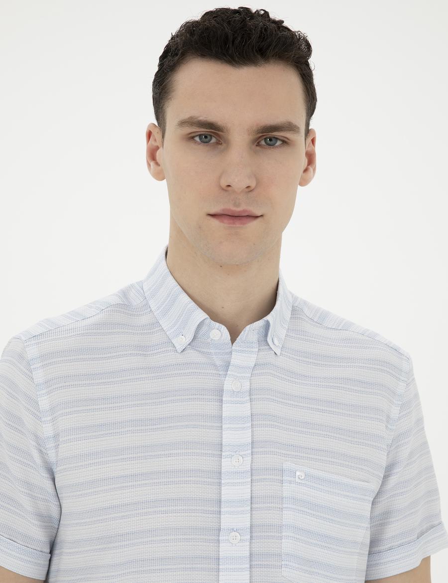 Açık Mavi Regular Fit Kısa Kollu Gömlek