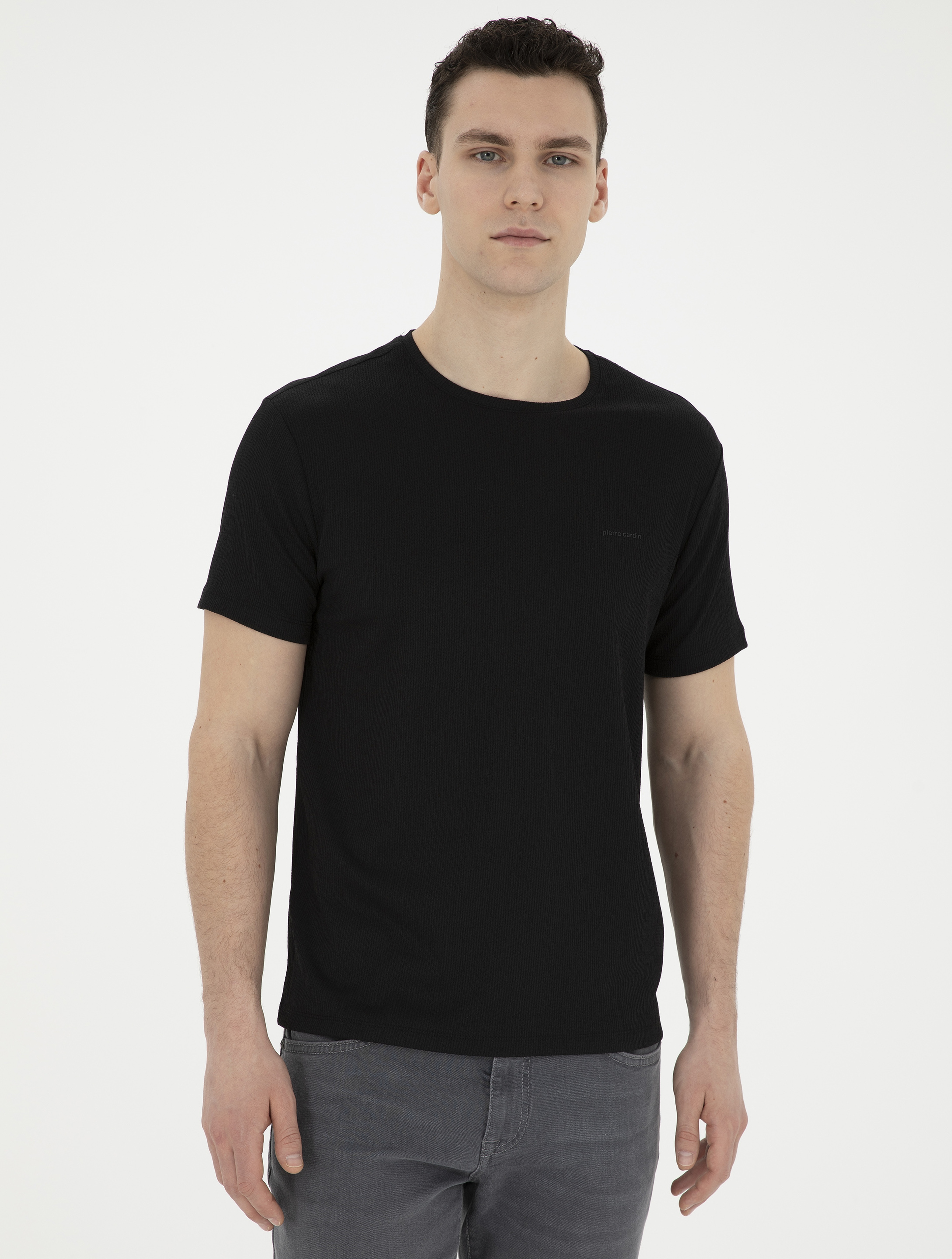 Siyah Slim Fit Tişört - Image 3