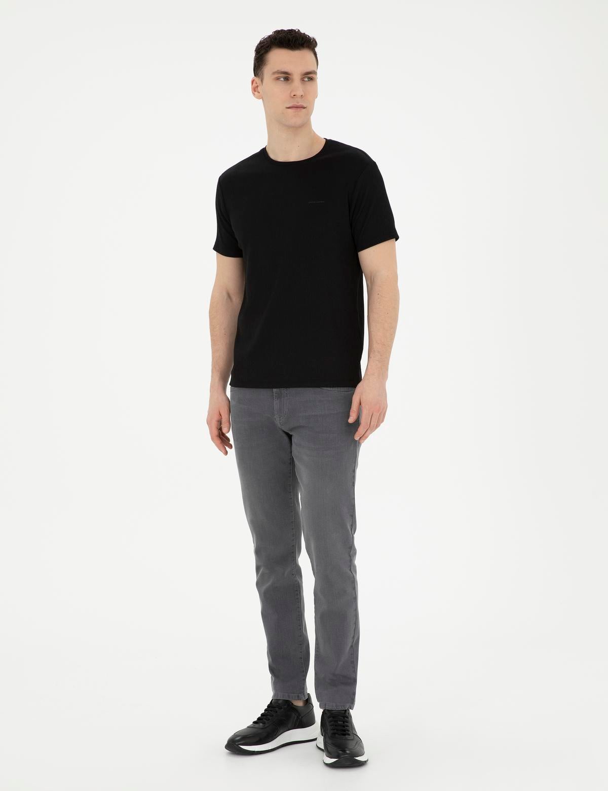 Siyah Slim Fit Tişört - 50288914037