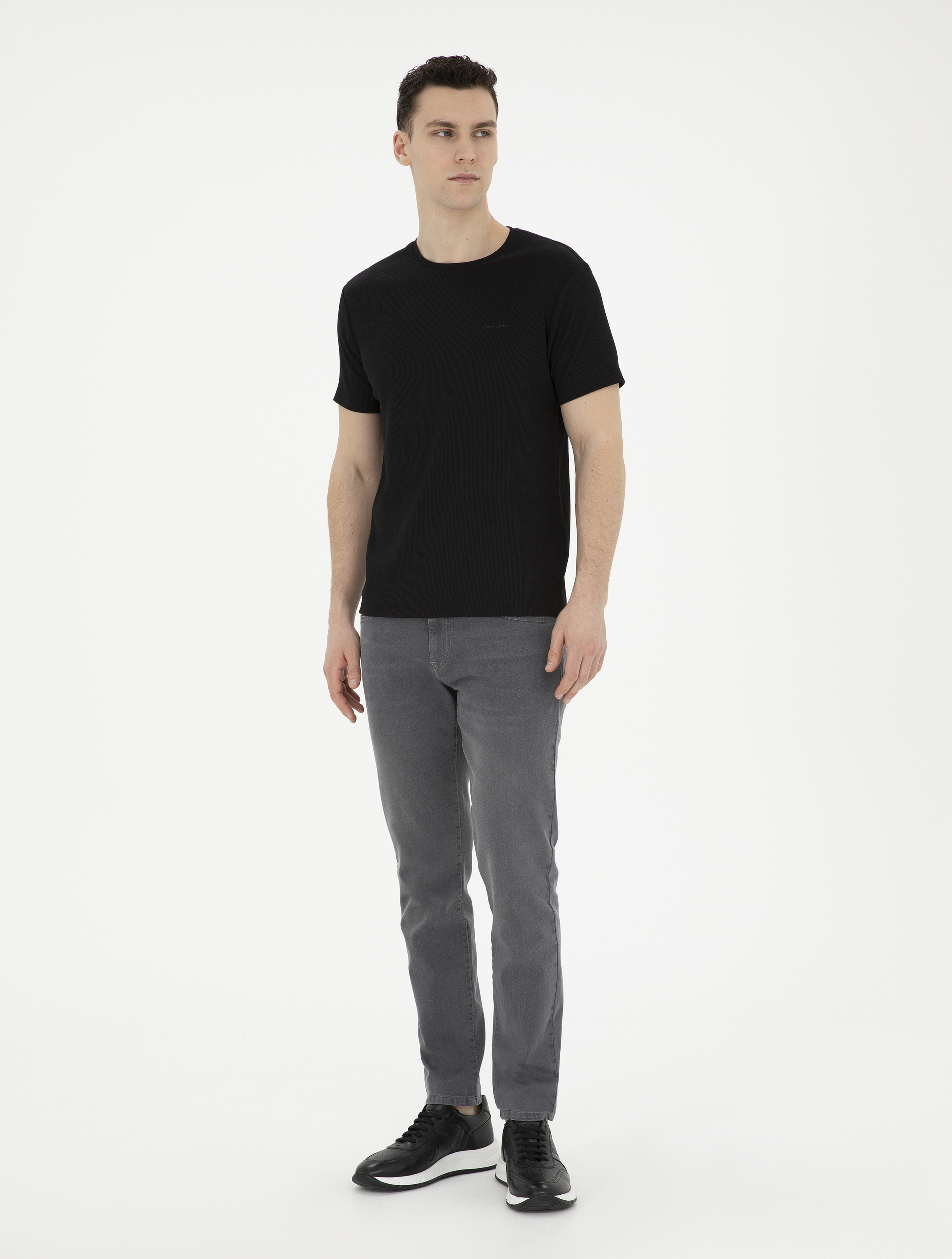 Siyah Slim Fit Tişört - Image 4