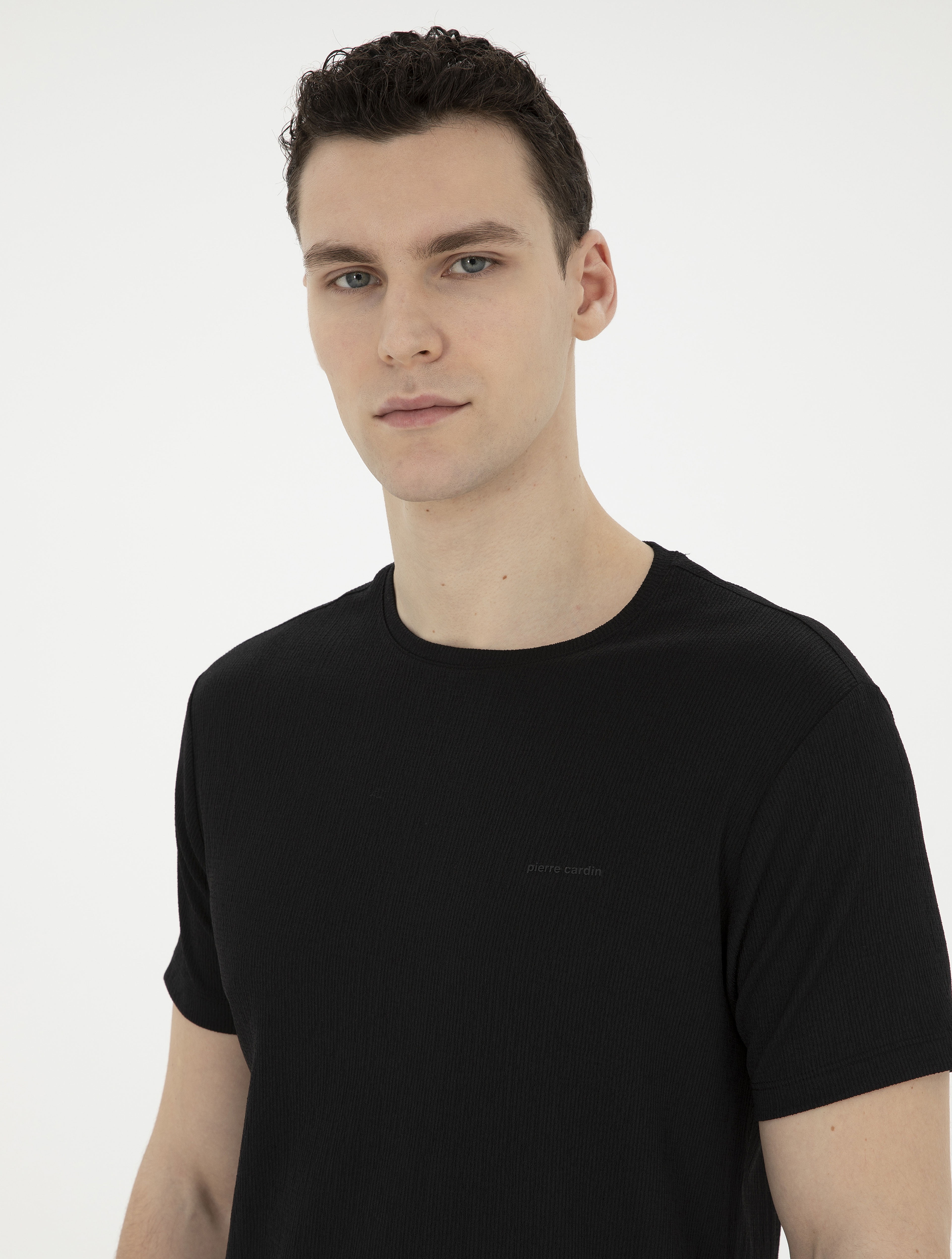 Siyah Slim Fit Tişört - Image 2
