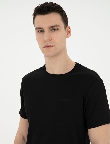 Siyah Slim Fit Tişört - 50288914037