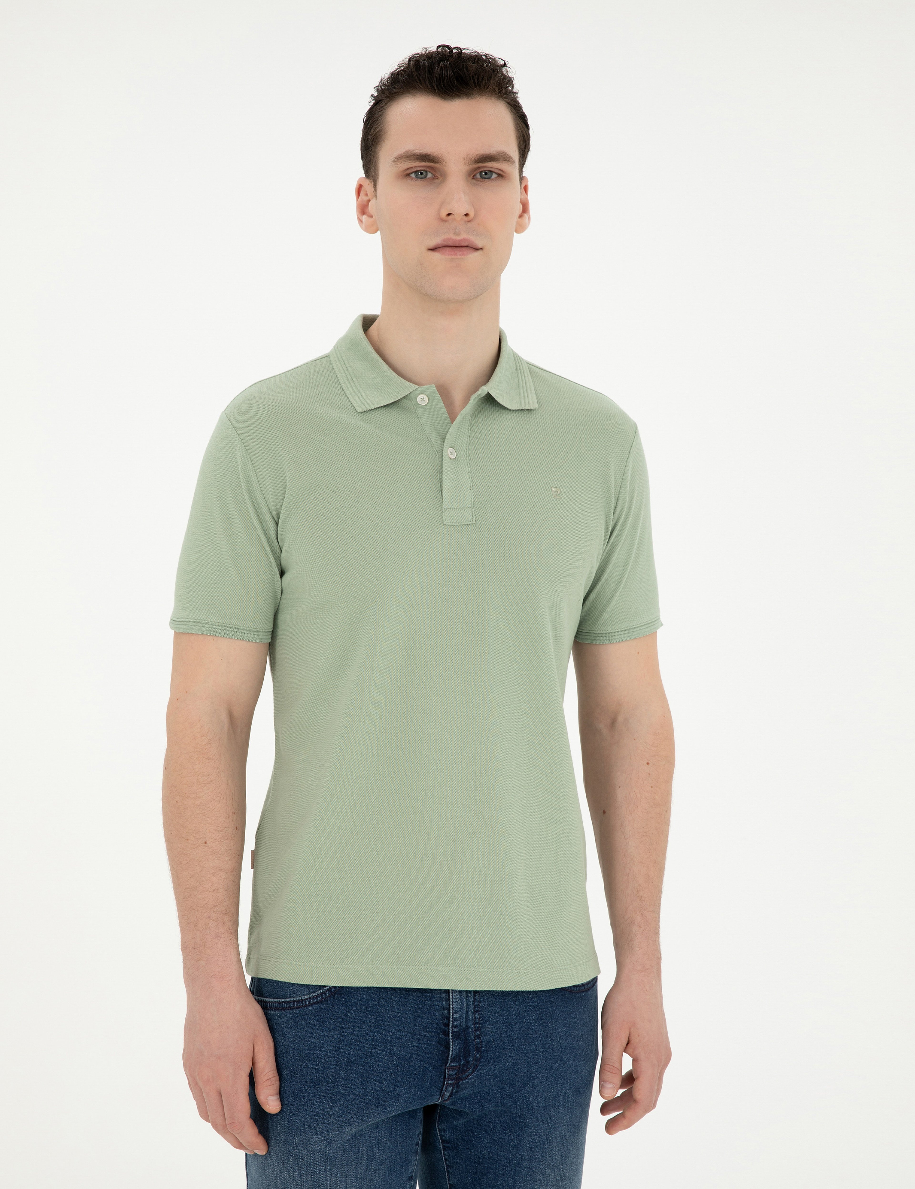 Yeşil Slim Fit Basic Tişört