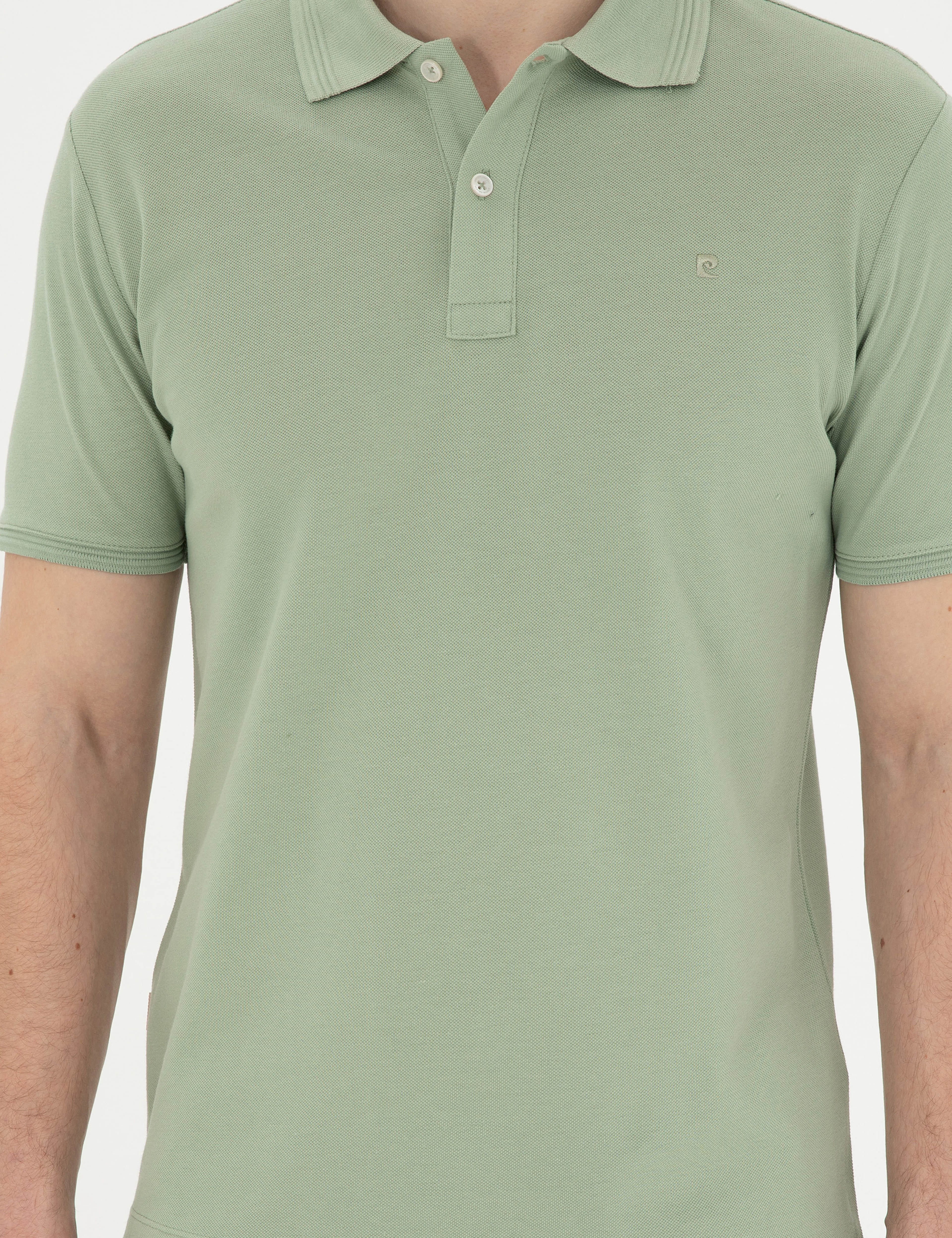 Yeşil Slim Fit Basic Tişört - Image 6