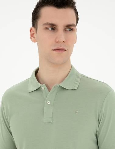Yeşil Slim Fit Basic Tişört