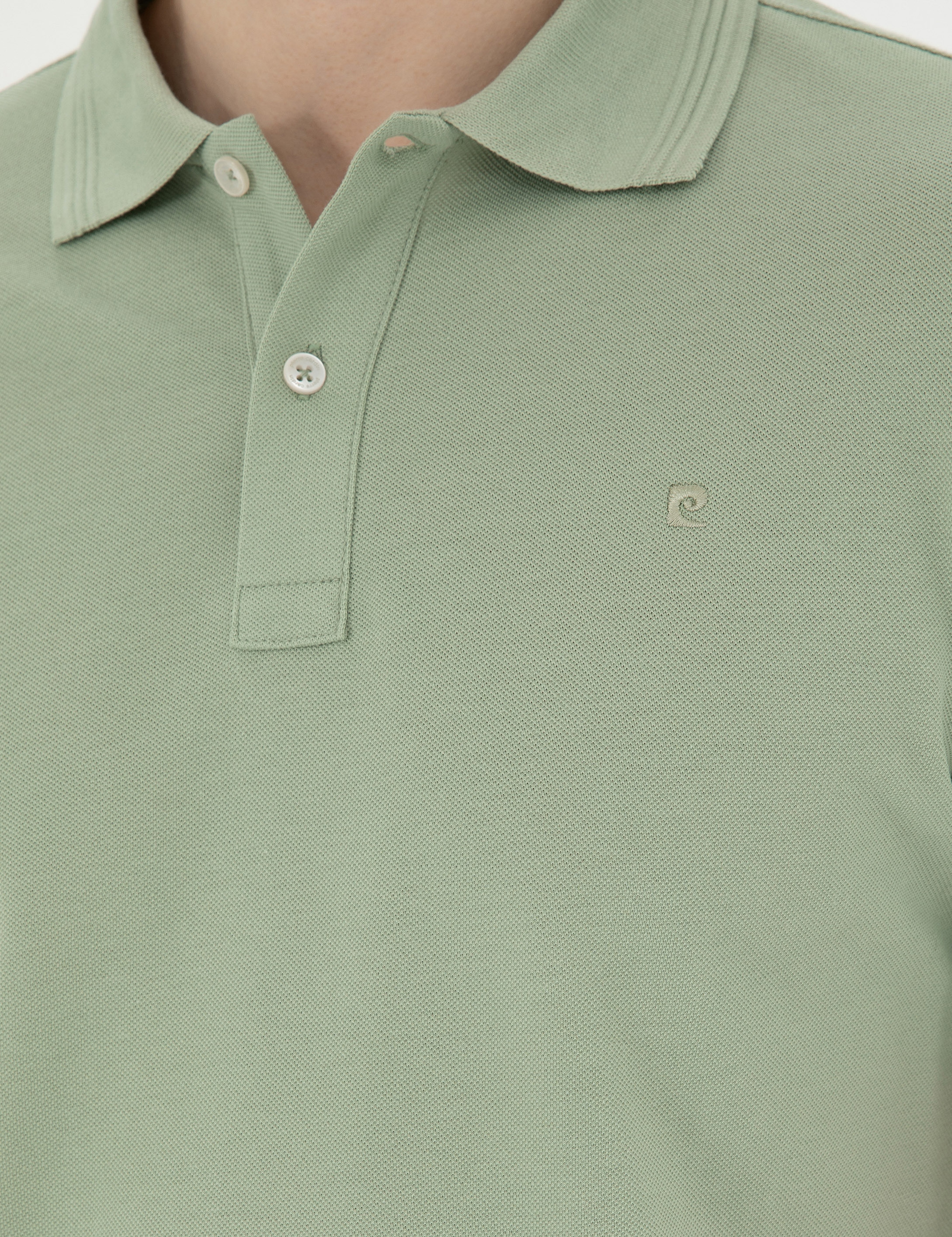 Yeşil Slim Fit Basic Tişört - Image 7