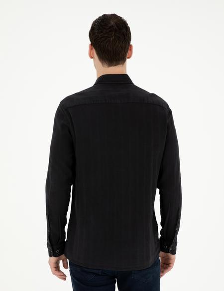 Siyah Regular Fit Uzun Kollu Gömlek - 50284407009