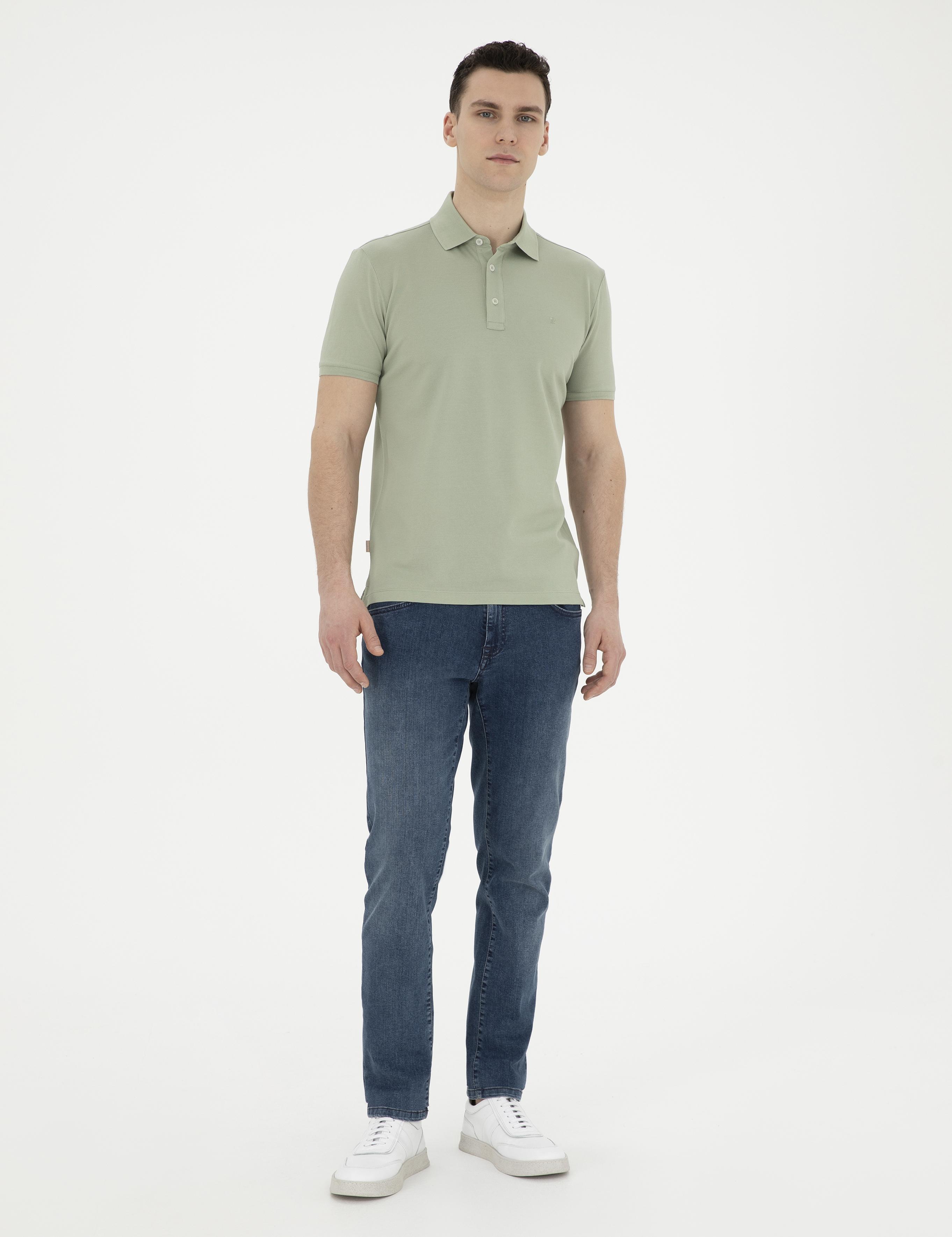 Çağla Yeşili Slim Fit Merserize Tişört