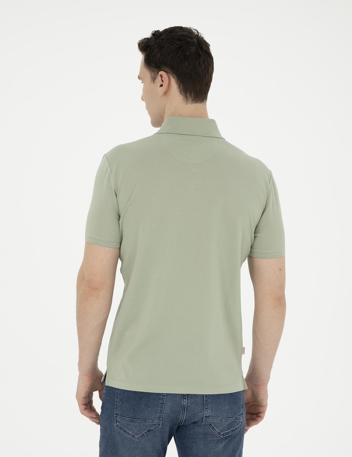 Çağla Yeşili Slim Fit Merserize Tişört - 50288947007