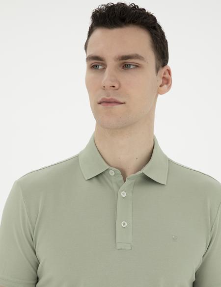 Çağla Yeşili Slim Fit Merserize Tişört - 50288947007
