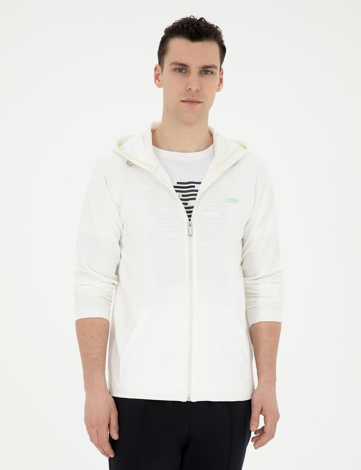 Beyaz Regular Fit Örme Hırka