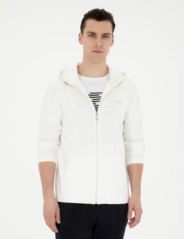Beyaz Regular Fit Örme Hırka