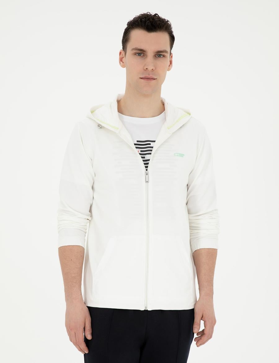 Beyaz Regular Fit Örme Hırka