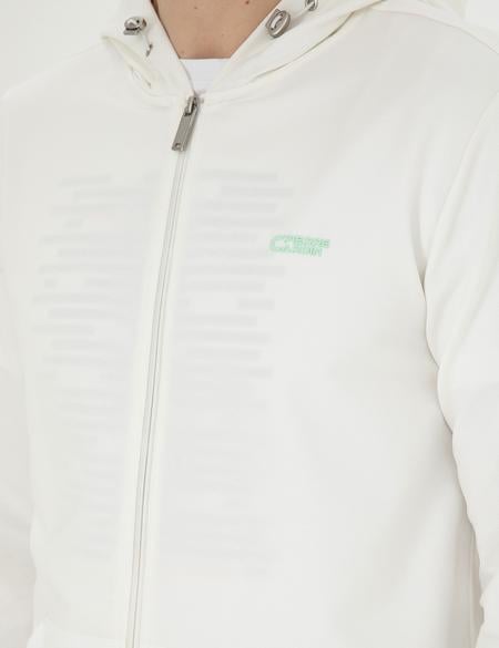 Beyaz Regular Fit Örme Hırka - 50285410015