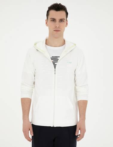 Beyaz Regular Fit Örme Hırka