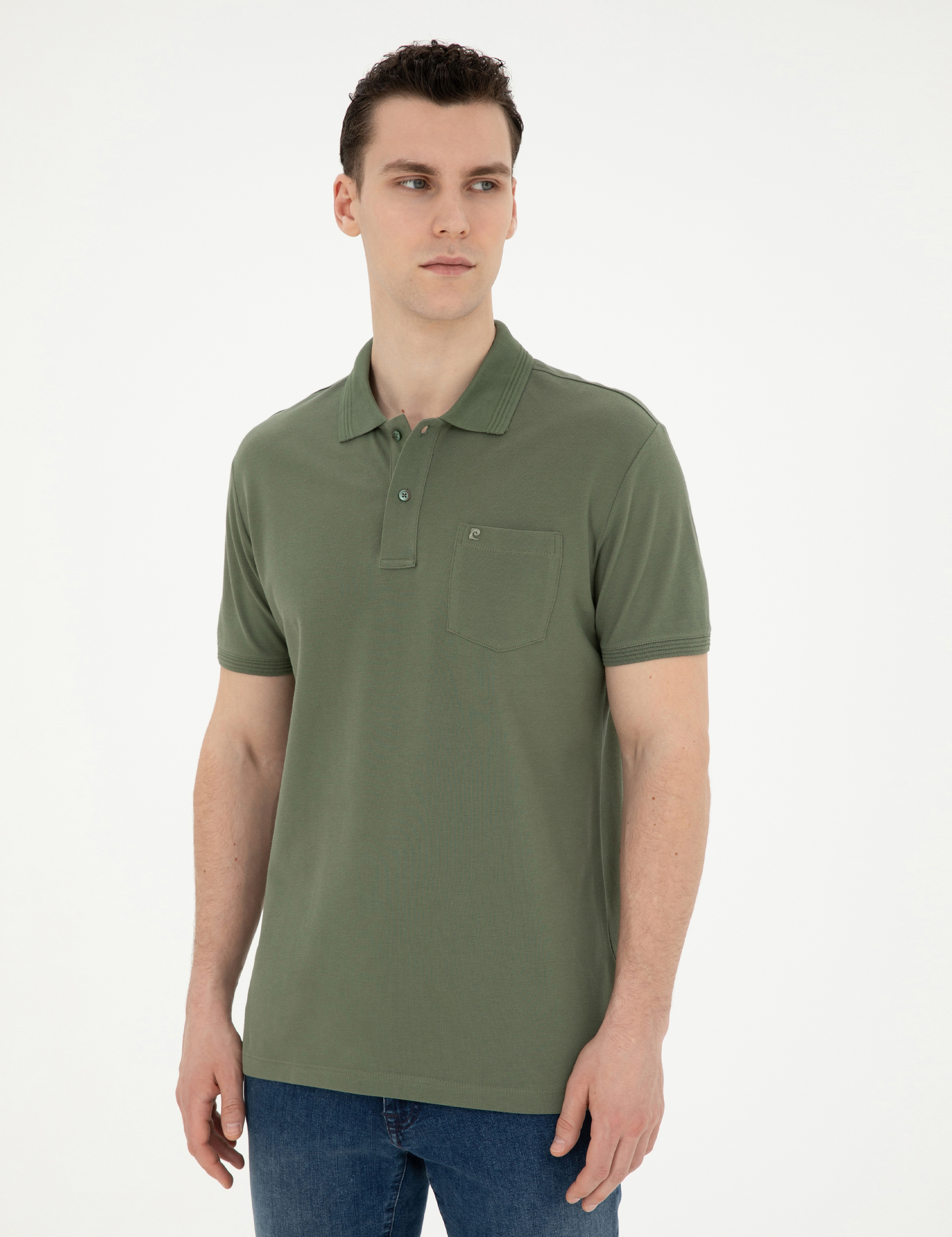 Haki Regular Fit Basic Tişört - Image 3