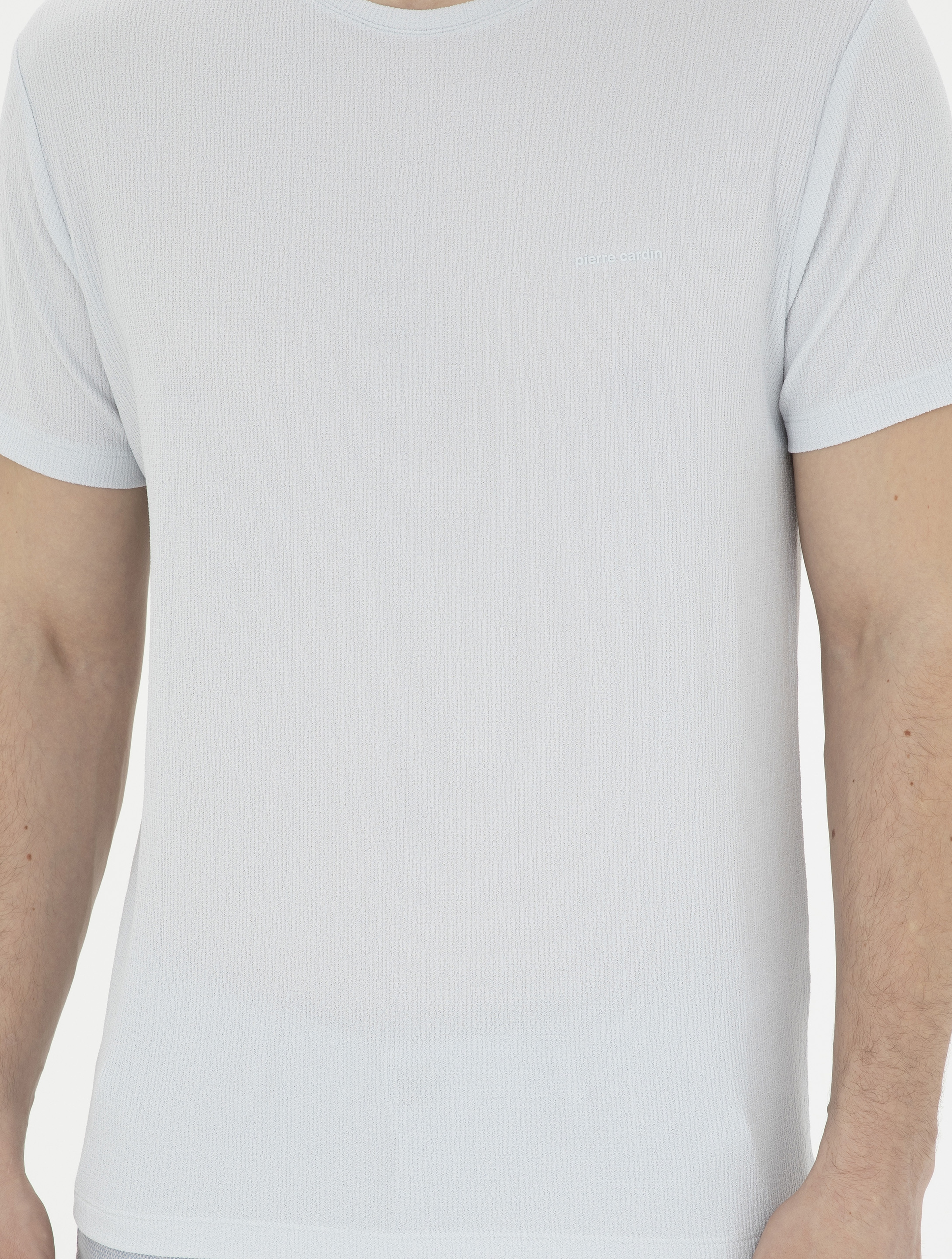 Açık Mavi Slim Fit Tişört - Image 6