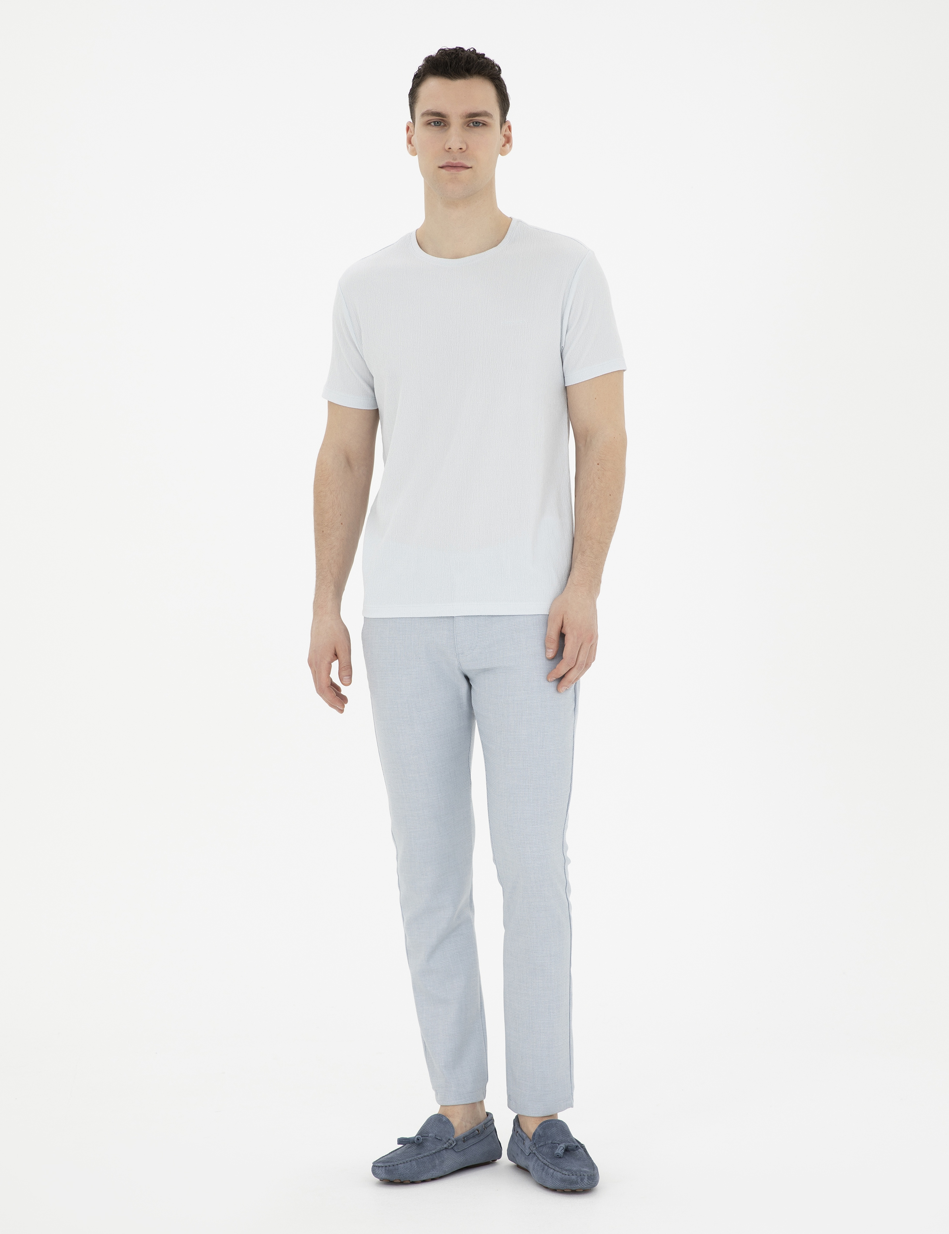 Açık Mavi Slim Fit Tişört