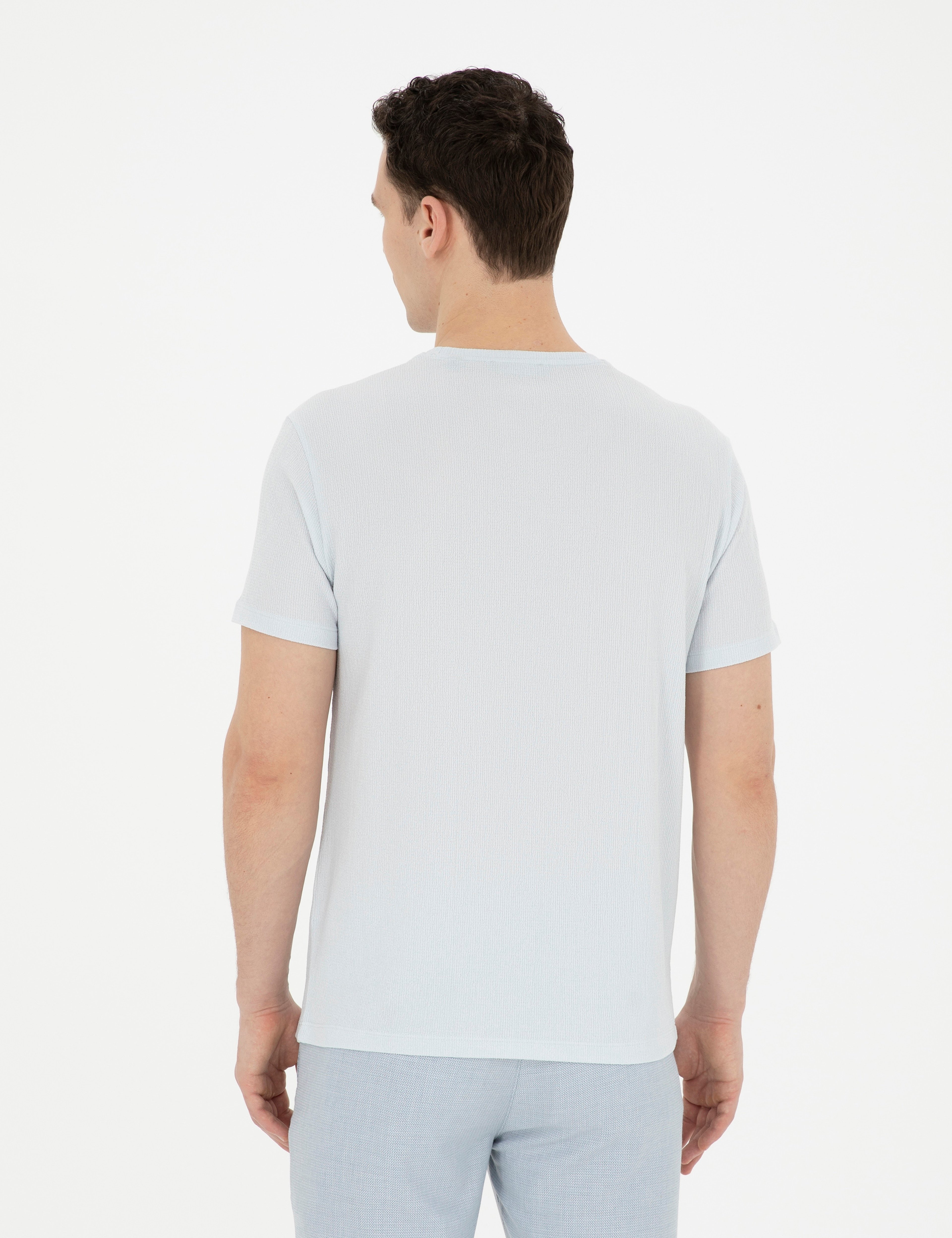 Açık Mavi Slim Fit Tişört
