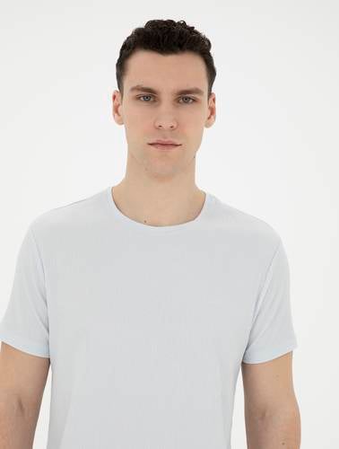 Açık Mavi Slim Fit Tişört