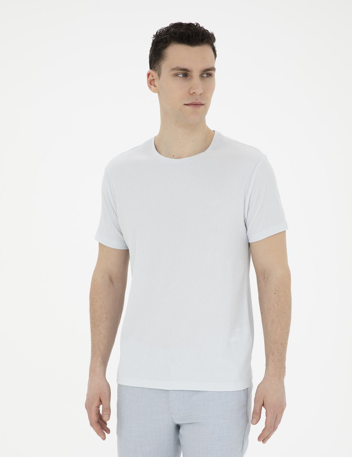 Açık Mavi Slim Fit Tişört