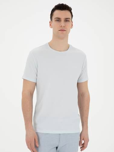 Açık Mavi Slim Fit Tişört
