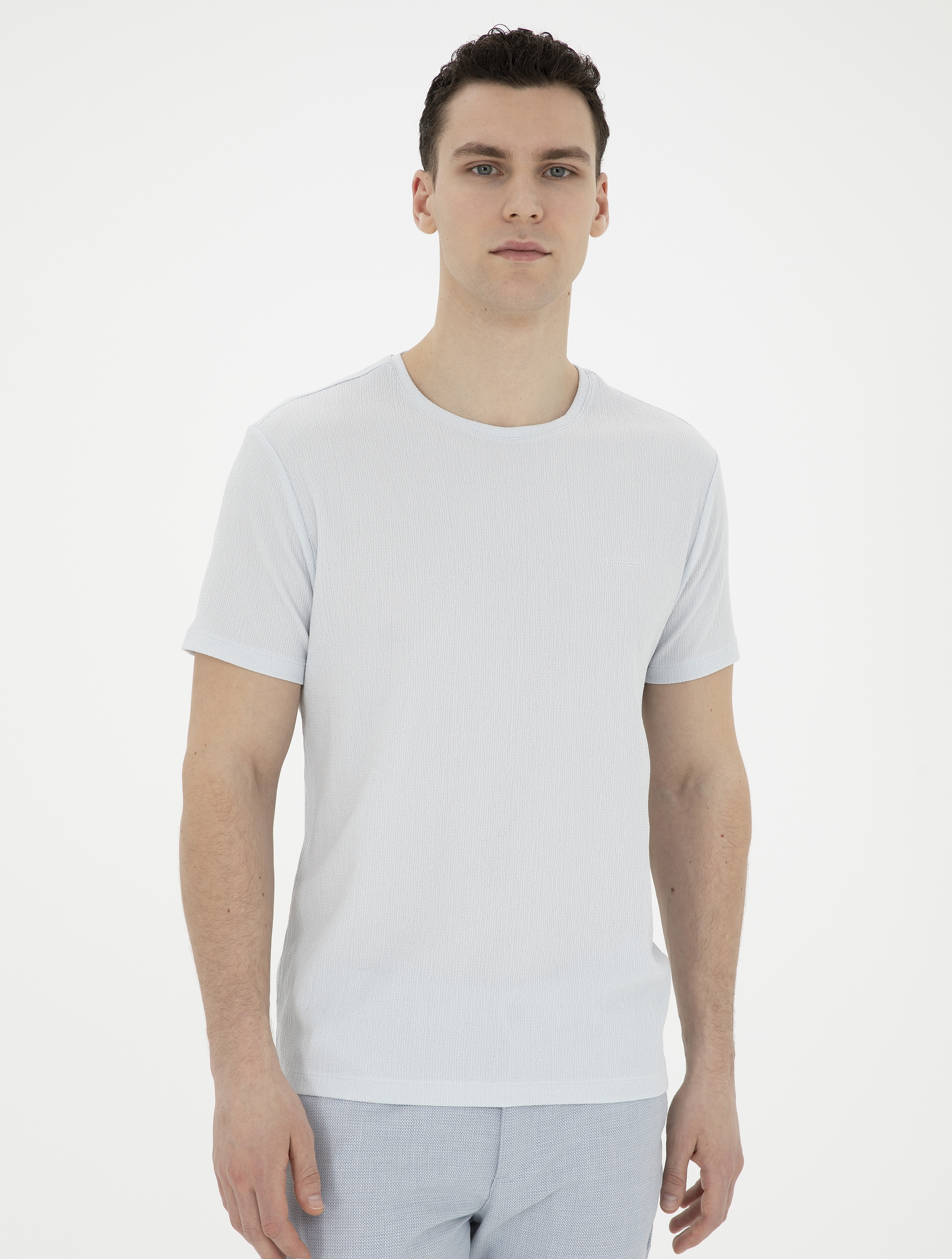 Açık Mavi Slim Fit Tişört - Image 3