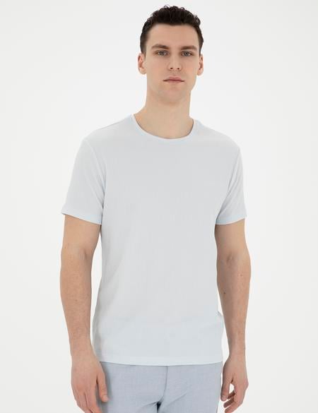 Açık Mavi Slim Fit Tişört - 50288914062