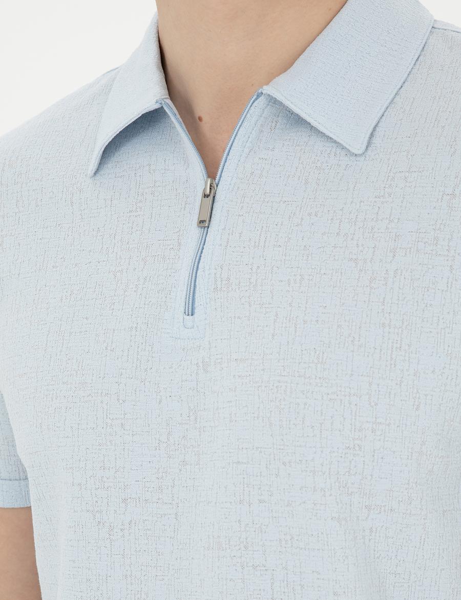 Açık Mavi Slim Fit Tişört