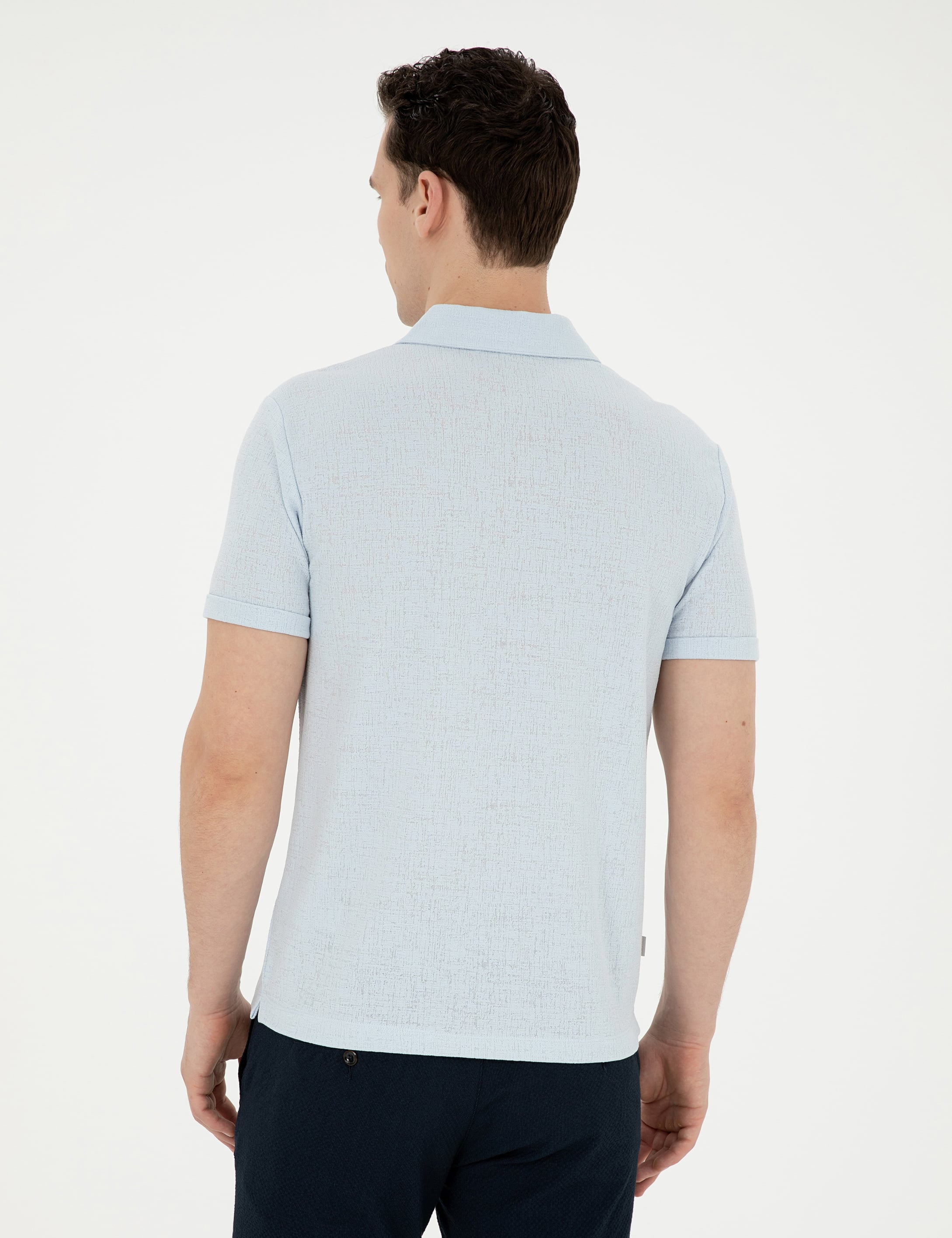 Açık Mavi Slim Fit Tişört