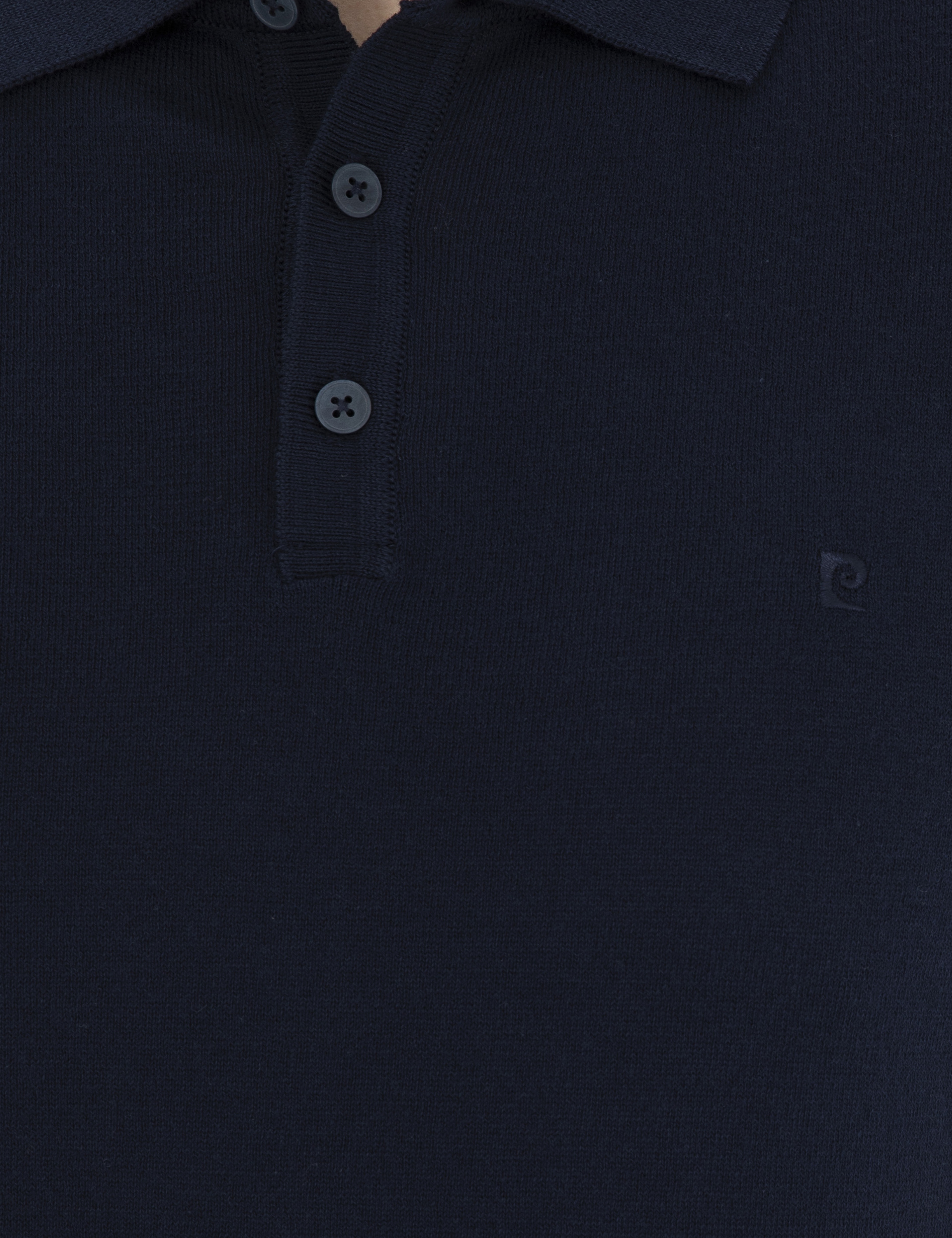 Lacivert Slim Fit Düğmeli Polo Yaka Triko Tişört