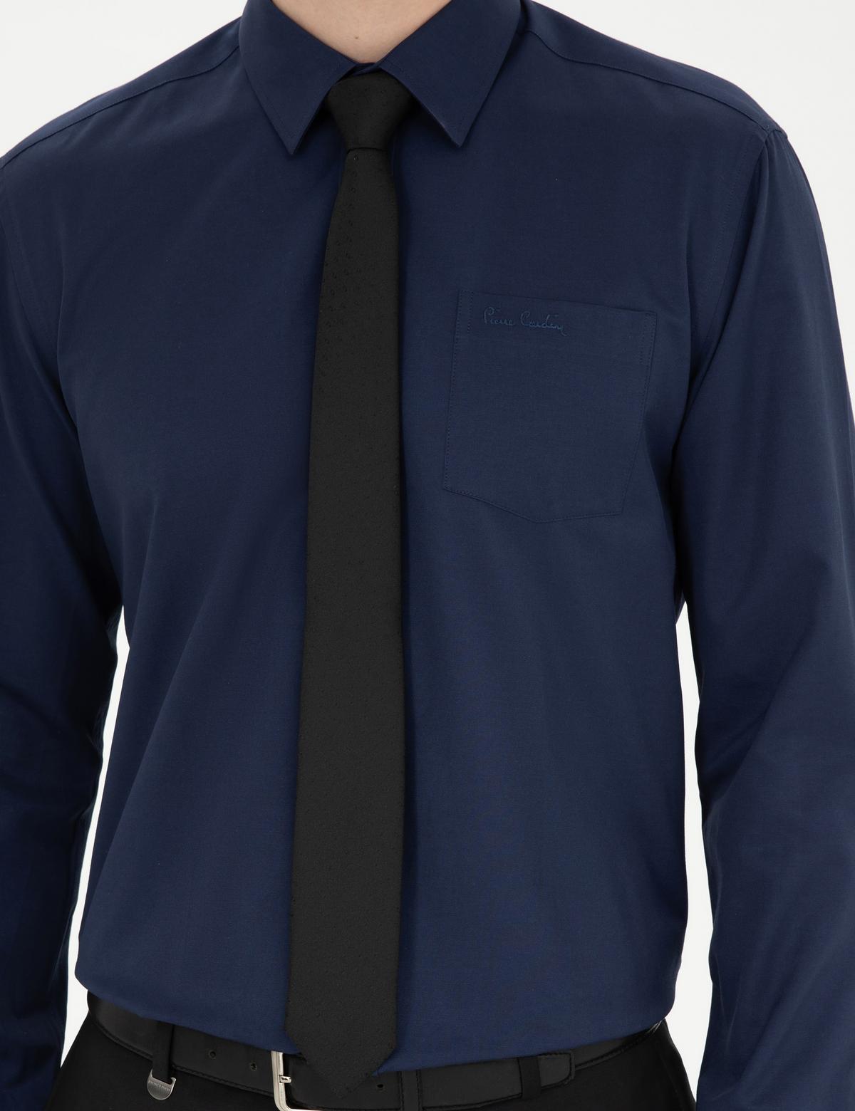 Lacivert Regular Fit Uzun Kollu Klasik Gömlek - 50223108032