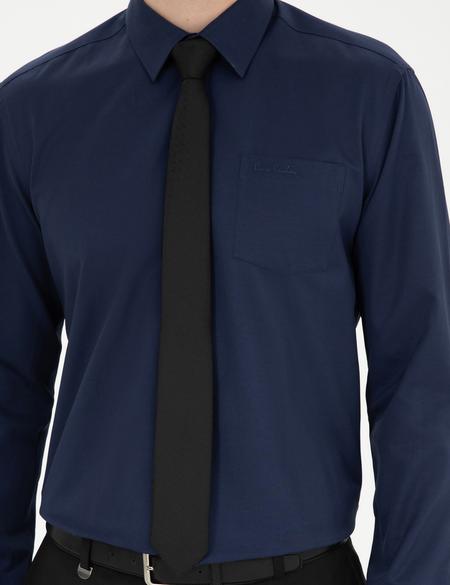 Lacivert Regular Fit Uzun Kollu Klasik Gömlek - 50223108032